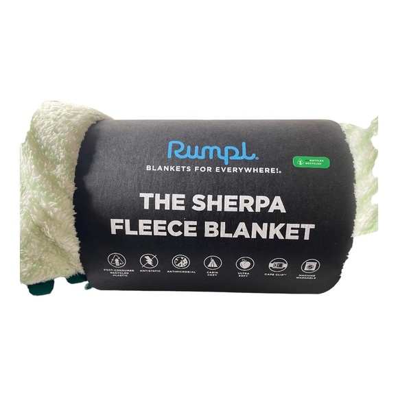 Rumpl Other - 𝅺rumpl The Sherpa Fleece Blanket, NEW green and white